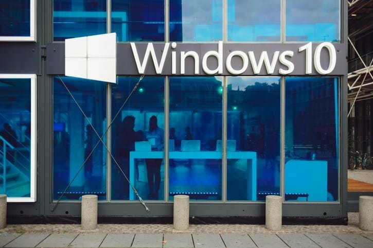 Pavilhão promocional do Microsoft Windows 10