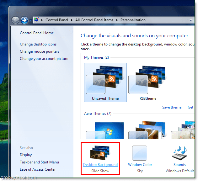 Como girar sua imagem de plano de fundo do Windows 7 usando um feed RSS