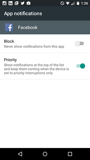 notificações gerais do aplicativo android facebook