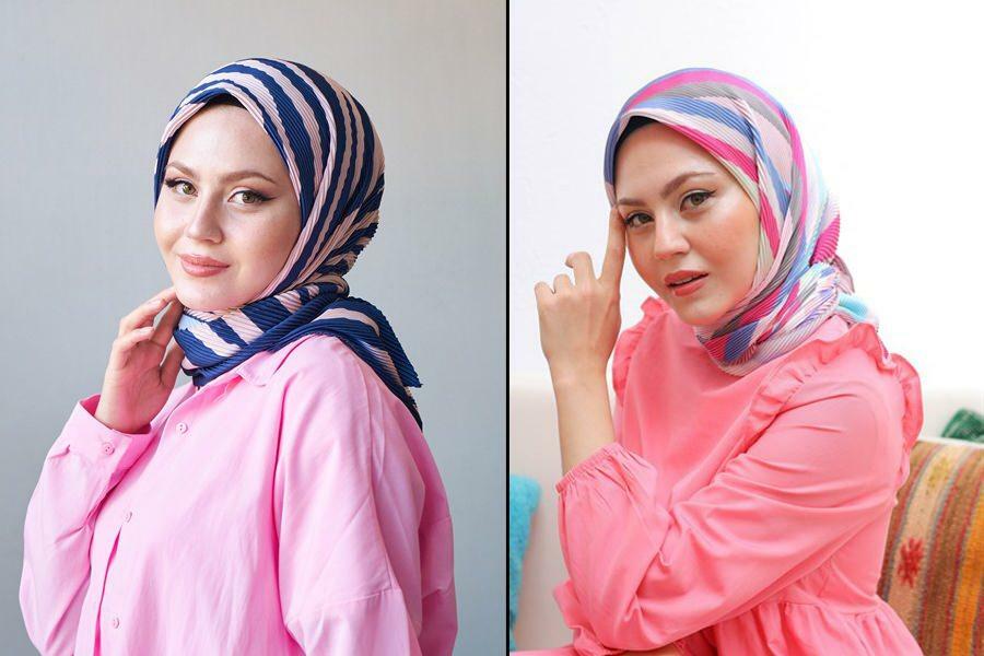 mulheres hijab lenços plissados ​​modelos mooncorn