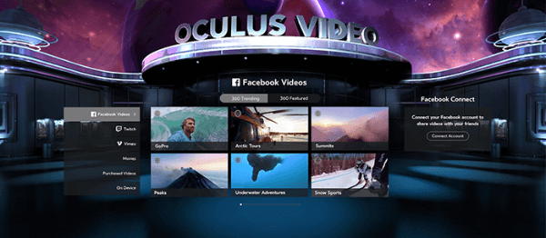 recursos sociais do facebook oculus