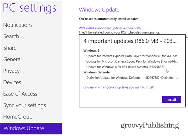 Windows Update manual do Windows 8