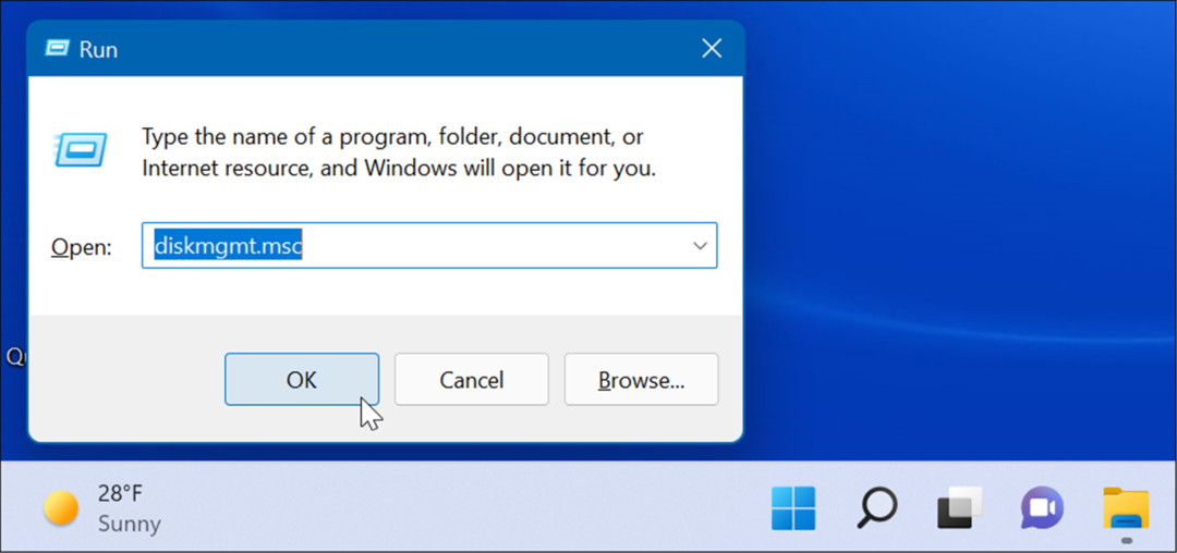execute o gerenciamento de disco aberto no windows 11