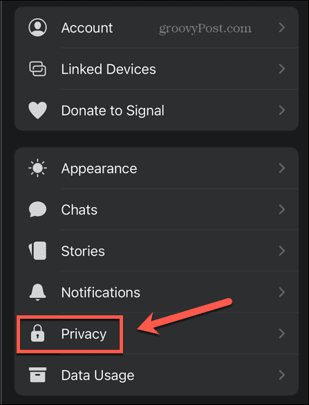 sinal de privacidade