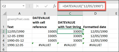 A função DATEVALUE usada no Microsoft Excel