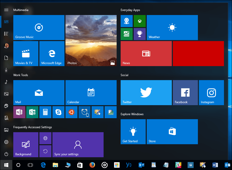 Dica do Windows 10: Como ocultar a coluna Todos os aplicativos no menu Iniciar (atualização de criadores do Windows 10)