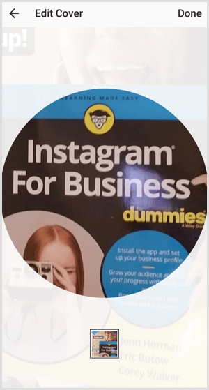 Histórias do Instagram destacam editar imagem da capa