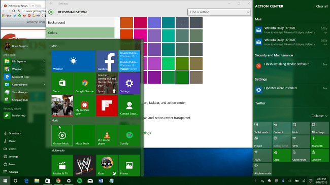 windows 10 desktop verde