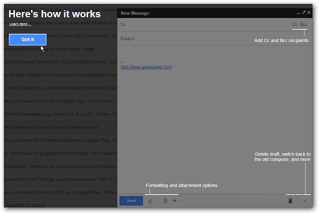 Novo tutorial de redação do Gmail