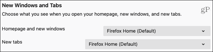 Novas janelas e guias do Firefox
