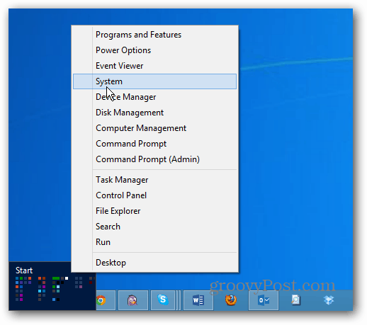 Menu Usuário Avançado do Windows 8