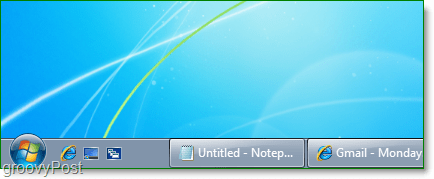 Windows 7 com uma barra de inicialização rápida