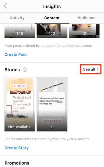 Visualize os dados de ROI das Histórias do Instagram, Etapa 3.