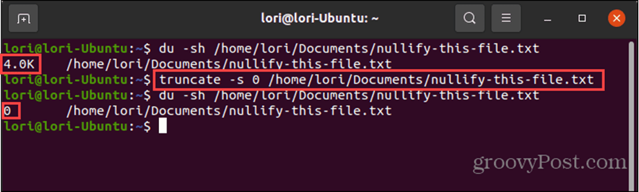Usando o comando truncate no Linux