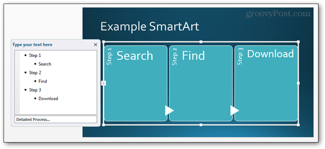 Faça apresentações de PowerPoint balançar com SmartArt