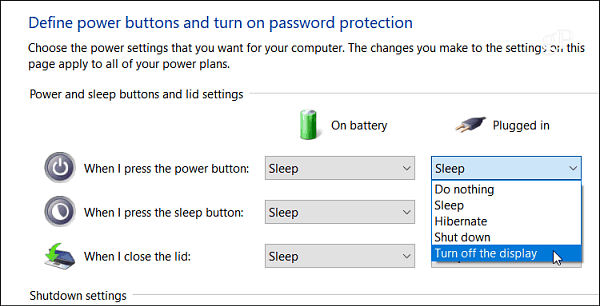 Configurações do laptop