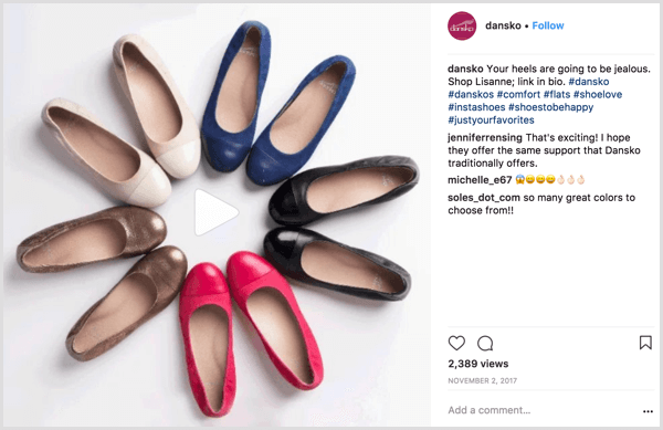 Exemplo de hashtags relevantes para legenda de vídeo do Instagram