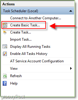 Captura de tela: Agendador de tarefas do Windows 7 Criar tarefa básica