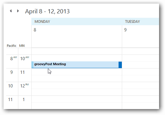 Fuso horário do calendário do Outlook 2013