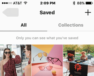 Se você salvar uma postagem do Instagram sem adicioná-la a uma coleção, encontrará a postagem na guia Todos de suas postagens salvas.