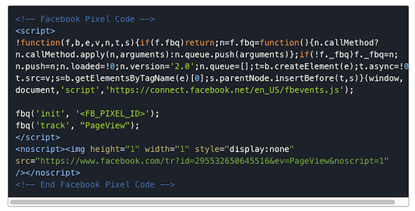 O pixel de inicialização do Facebook deve disparar antes de qualquer código personalizado.