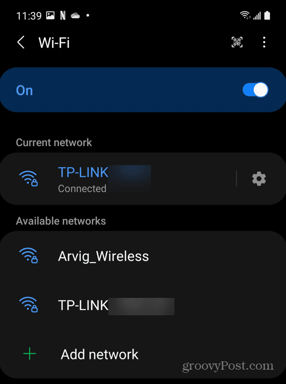 Conectividade de rede Wi-Fi