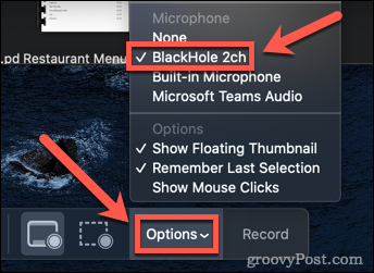 selecione opções de áudio no mac
