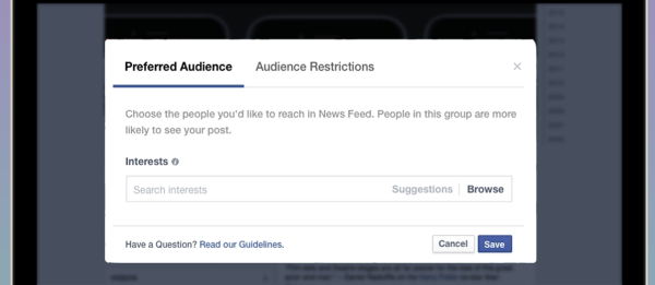 otimização de audiência do Facebook