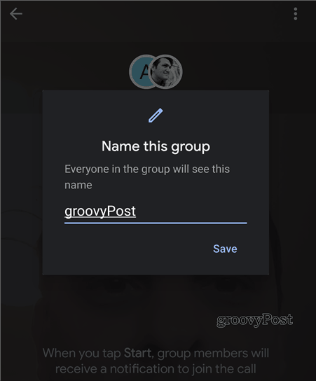 Nome do grupo do Google Duo