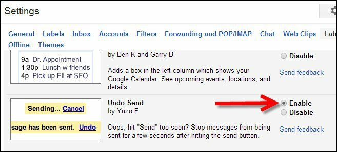 Como ativar a opção Desfazer envio para itens enviados pelo GMail