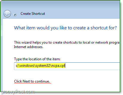use c: windows system32ncpa.cpl como caminho do arquivo para abrir rapidamente as conexões de rede