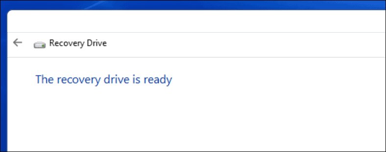 Unidade de recuperação concluída Windows 11