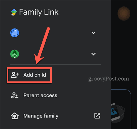 link familiar adicionar filho