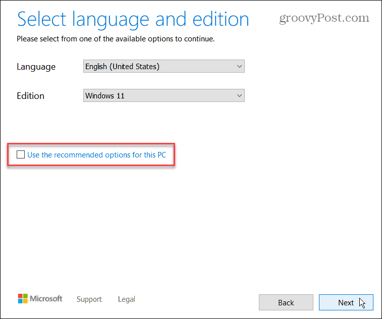 selecione o idioma do Windows 11