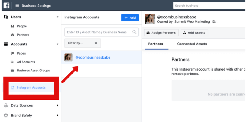 como remover conta do Instagram do Facebook Business Manager