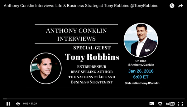 entrevistas com anthony conklin tony robbins blab carregado no youtube