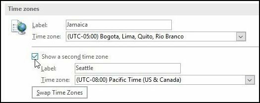 Como adicionar um fuso horário extra ao calendário do Outlook 2016