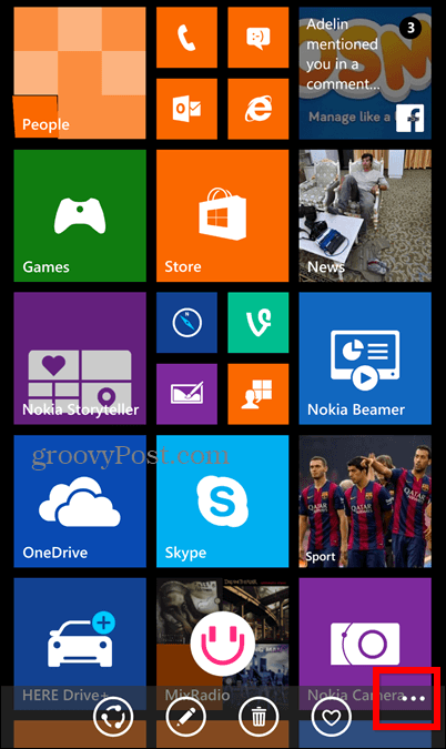 Tela de bloqueio da captura de tela do Windows Phone 8.1