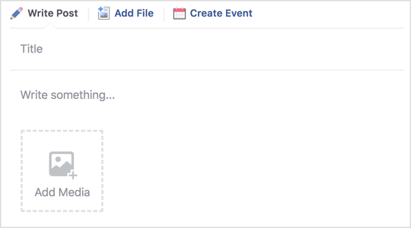 Depois de criar uma unidade, você pode escrever uma postagem, fazer upload de um arquivo ou criar um evento.