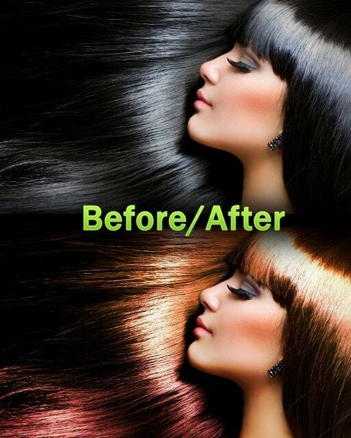 antes depois olor editar cabelo photoshop retoque tutorial resultado final