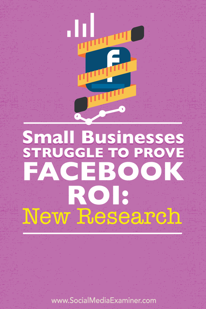 Pequenas empresas lutam para provar o ROI do Facebook: nova pesquisa: examinador de mídia social