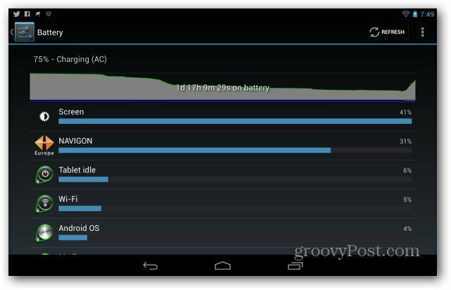 Melhore a vida da bateria do Google Nexus 7
