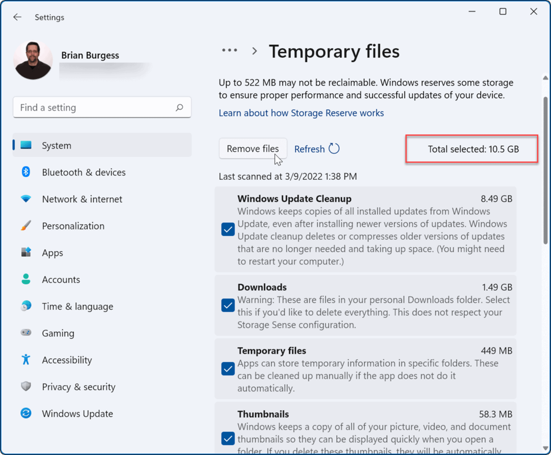 Exceção kmode de 11 arquivos temporários não tratada no Windows 11