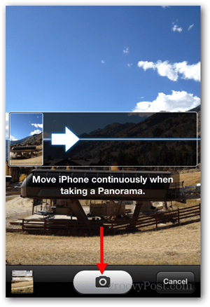 Tire uma foto panorâmica do iPhone iOS - Câmera panorâmica