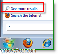 Captura de tela do Windows 7 - veja mais resultados