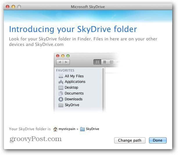 Mac SkyDrive Localização