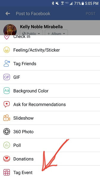O Facebook adiciona a opção de marcar um evento nas atualizações de status no celular.