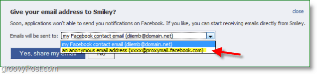 Captura de tela de spam de e-mail do Facebook - proxy não é a configuração padrão
