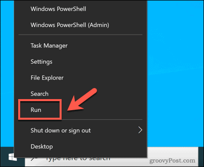 Inicie o Run no Windows 10
