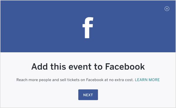 Assim que seu evento Eventbrite estiver configurado, publique-o e adicione-o ao Facebook.
